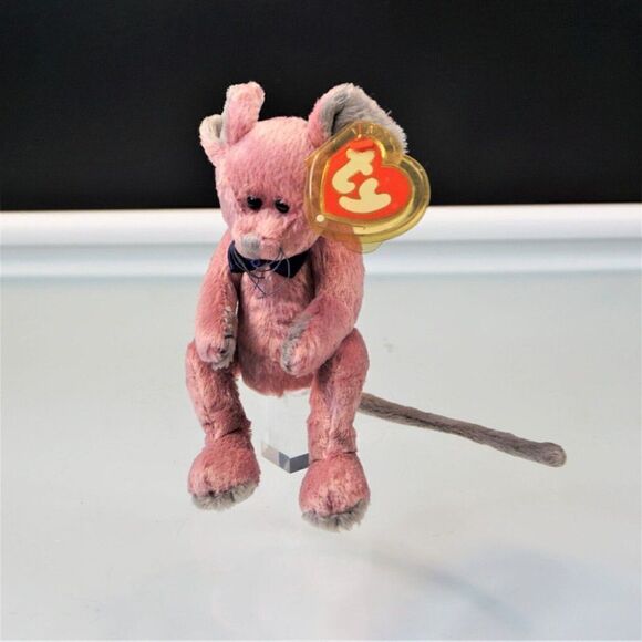 Ty Beanie Babies Cromwell Pink Mouse Retired Plush Toy 1993 Attic Treasures - Picture 3 of 9